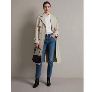 Maje Trench Coat Military Double Breasted In Ecru Women's Size 40/US Size L NWT